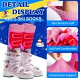 thumbnail image 2 of Kid's Ski Socks, 2 Pairs Long Thick Ski Socks with Featuring Snowman and Sunrise Patterns, Suitable for Boys' and Girls' Aged 3-12 Year, 2 of 7