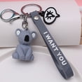 thumbnail image 5 of 3pcs Koala PVC Keychains Geometric Facets Keyring Hanging Pendant Decor for Purse Handbag Car Key (with Lanyard), 5 of 5