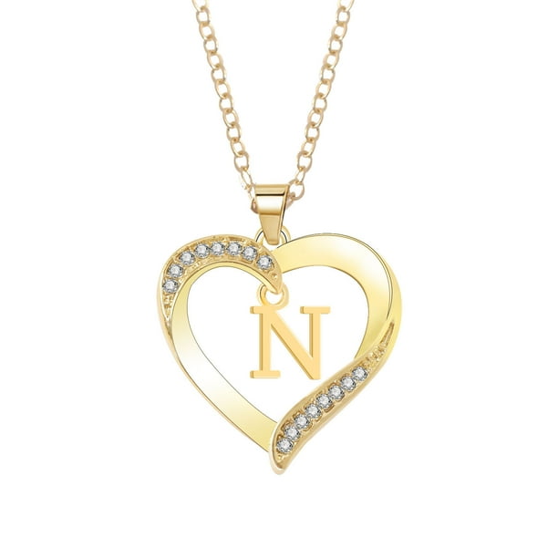 Collar con 26 letras, collar con colgante femenino, collar con letras a la moda Wmkox8yi sjalhkljlk6129