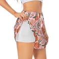 thumbnail image 1 of Balery Painting Peach Pantalones cortos deportivos para mujer con forro y dos bolsillos, elásticos, para entrenamiento, gimnasio, yoga-Medium, 1 of 7