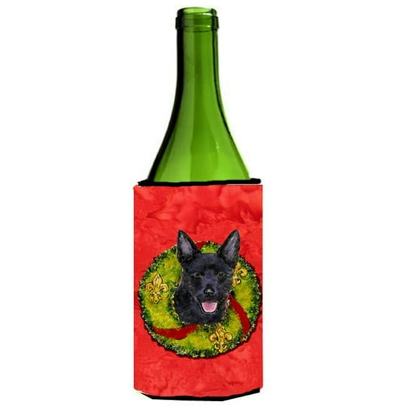 Australian Kelpie Christmas Wreath Wine bottle sleeve Hugger - 24 oz.