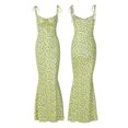 thumbnail image 2 of Honganda Women's Spaghetti Strap Dresses Drawstring Design Floral Print Slim Fit Long Bodycon Dresses Perfect for Summer Spring, 2 of 8