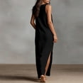 thumbnail image 3 of FAIWAD Linen Dress Women V Neck Sleeveless Side Slit Maxi Dresses Loose Casual Flowy Boho Sundress, 3 of 9