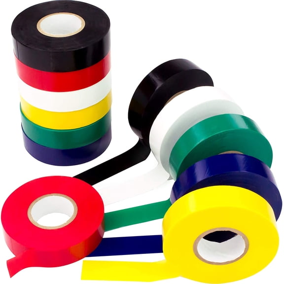 Nova Pro Supply 3/4" Multi-Color Electrical Tape, 12 Pack