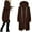 Coffee, variant on Women's Jacket Warm Hooded Coat Winter Outwear Long Cardigan Zipper Drawstring Thin Open Front Pockets Tops