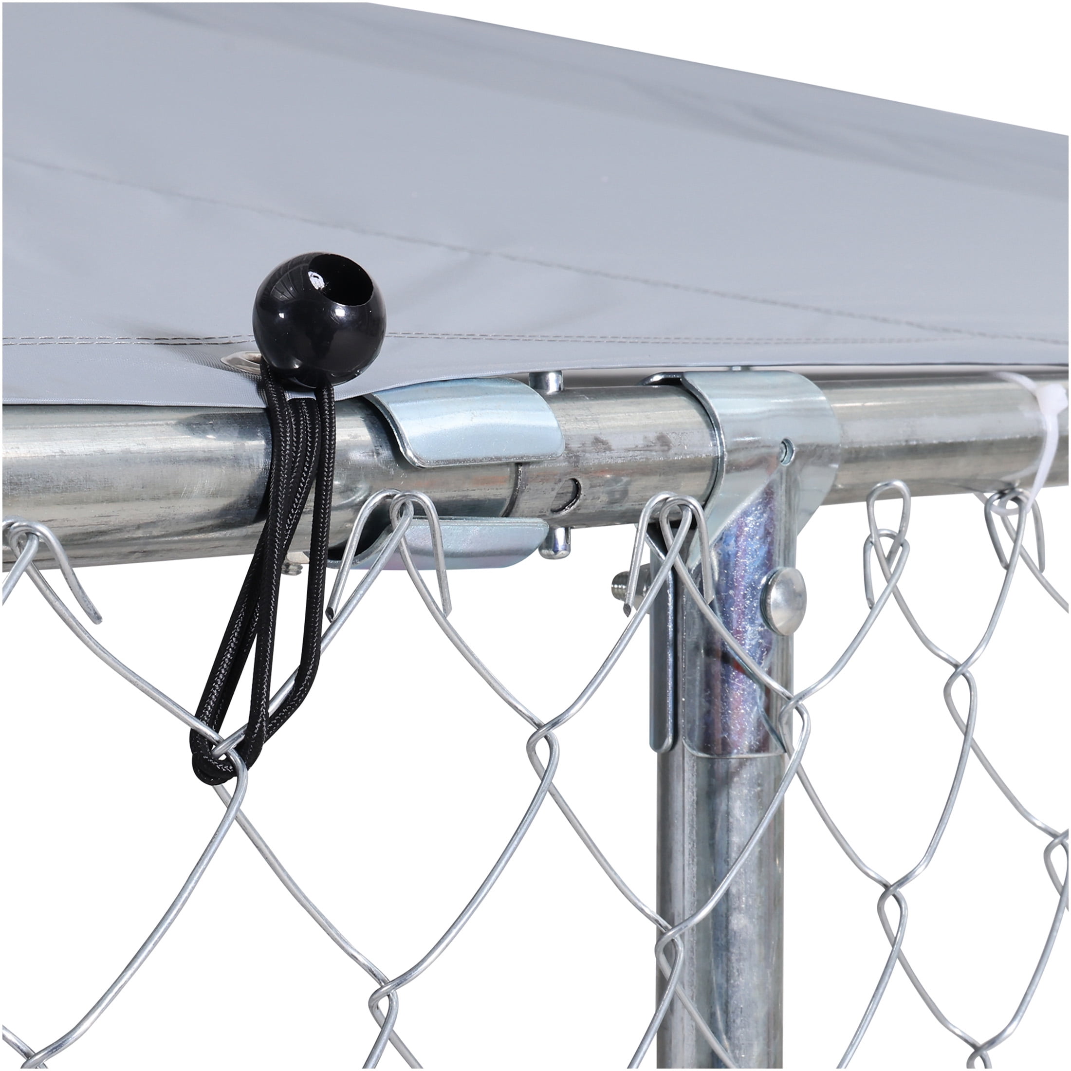 JERFIT Extra Large 15x15ft Outdoor Dog Kennel with Waterproof Roof, Heavy-Duty Iron Metal Exercise Pen with Lockable Gate for Large Dogs