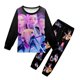 thumbnail image 1 of Moonsky Pijama estampado de pop Hunter, conjuntos de top y pantalón de dos piezas con estampado gráfico de Rumi, Mira y Zoey para niñas y niños Gris 150, 1 of 4