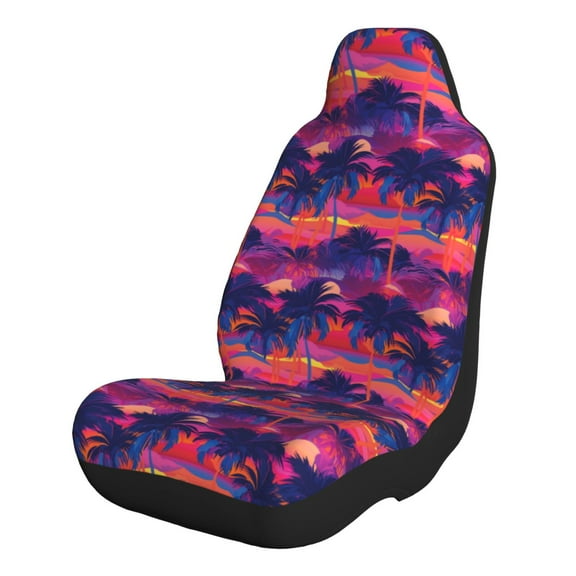 Naloa Retro Palms Car Seat Covers 2PCs Front Car Seat Covers Universal fit for Most Cars SUVs and Trucks - 1