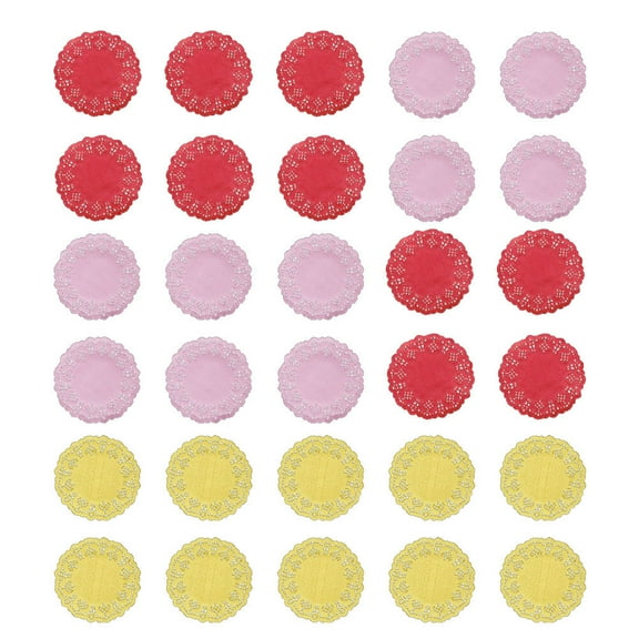 Soimiss 300Pcs Assorted Color Paper Doilies Lace Round Cake Pads for Decor and Food Presentation