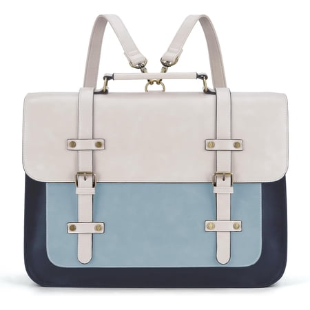 Vegan Leather Laptop Bag for Women - 15.6 Inch Computer Messenger Briefcase and Backpack