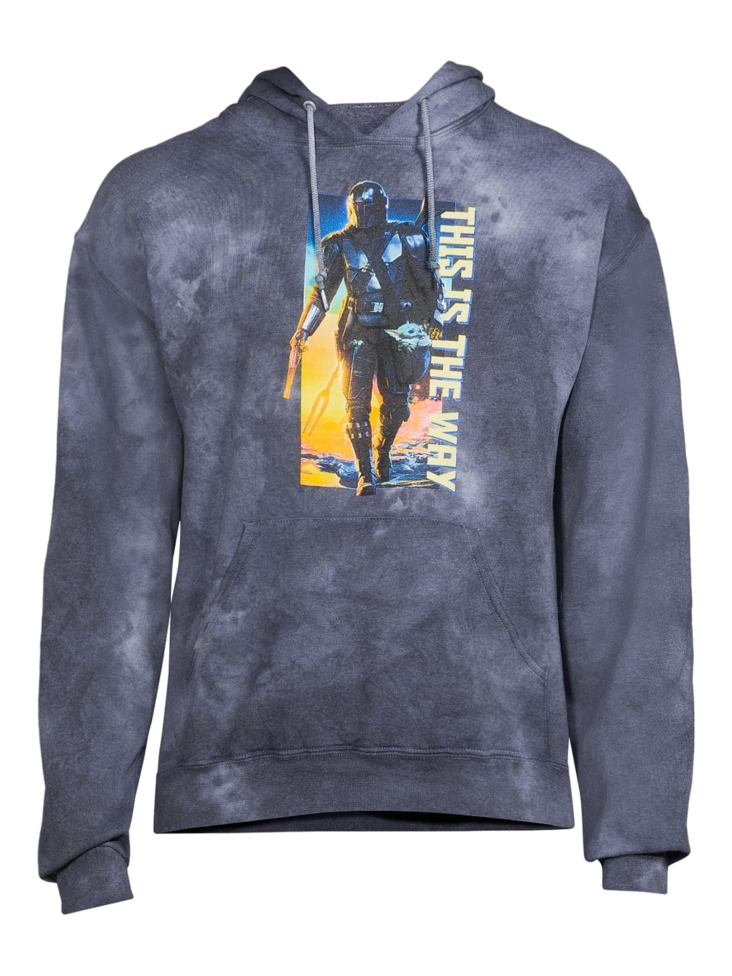 Star Wars Mandalorian Men's & Big Men's Tie Dye Hoodie Sweatshirt