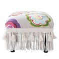 thumbnail image 3 of Fiona Traditional Decorative Footstool, Off-White Floral, 3 of 6