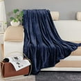 thumbnail image 3 of Black King Size Solid Flannel Throw Plush Cozy Super Soft Warm Bed Blanket, 3 of 4
