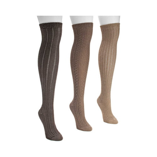 Women's Over the Knee Textured Socks (3 Pair) - Walmart.com