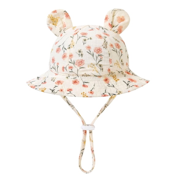 Baby Sun Hat for Boys Girls 0-24 Months, Toddler UPF 50+ Sun Protection Breathable Bucket Hat for Beach, Outdoor Play, Travel, Adjustable Strap
