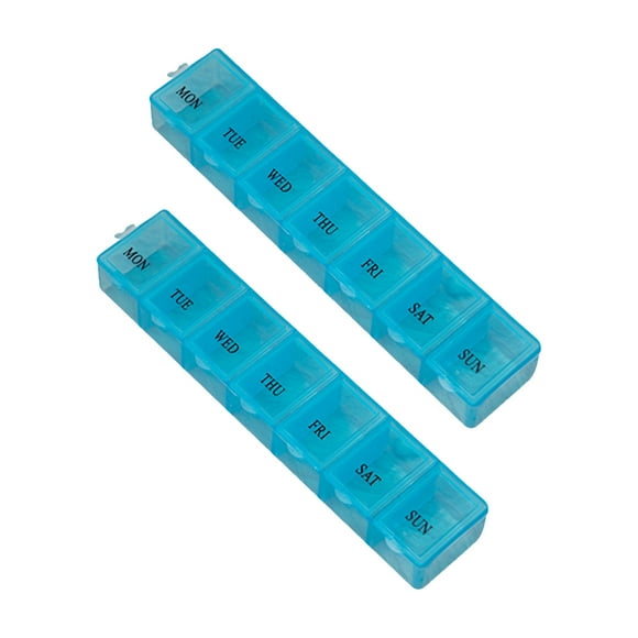 Naiovety Paquete de 2 pastilleros, contenedor de tabletas de sellado portátil, dispensador de transporte de bolsillo, organizador de plástico, Type9 NO9