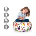 thumbnail image 2 of Alien Storage Toy Bag Chair, Monsters Humorous Creatures Beings Colorful Cartoon Repetitive Pattern, Stuffed Animal Organizer Washable Bag, Large Size, Burnt Orange Multicolor, by Ambesonne, 2 of 3
