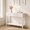 White, variant on iooHug 29.53 Inch Tall Narrow Console Table with Drawers & Storage Shelf, White Wood Entryway Sofa Table for Hallway Living Room Front Hall