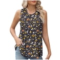 thumbnail image 1 of Scyoekwg Débardeurs pour Femmes Col Rond Tunique Froncée Débardeurs Sans Manches Hauts d'Été Chemises à Bretelles Décontractées Imprimé Floral Tee Graphique Blouses Amples (Multicolore, TTG), 1 of 7
