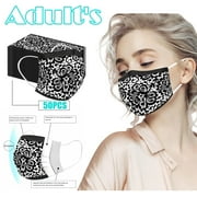 50pcs Mask for Women with Printed Lace Design Adult's Disposable Breathable 3 Layer Face Cover with Adjustable Ear Loops & Nose Wire