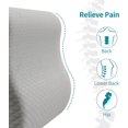 thumbnail image 3 of Lumbar Support Pillow for Recliner Chair - 17"x15"x5" Ergonomic Back Cushion with Gel Memory Foam, Adjustable Straps & Washable Cover, Back Pain Relief for Office Car Seat (Light Grey), 3 of 4