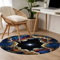 thumbnail image 5 of Rock Cave Round Living Room Rugs 3.3 ft, Star Clouds Canyon Nature Abstract Washable Area Rug with Non-Slip Sturdy Edge Binding Round Front Door Mat Floor Carpet for Entryway, 5 of 9