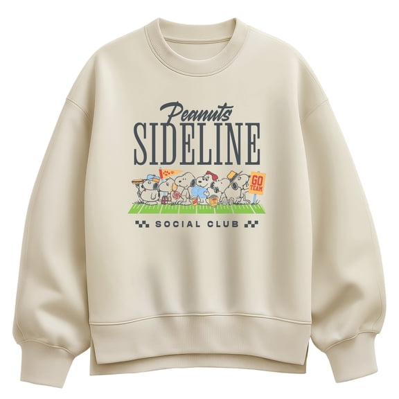 Peanuts - Sideline Social Club - Women's Oversized Fleece Crew Sweatshirt