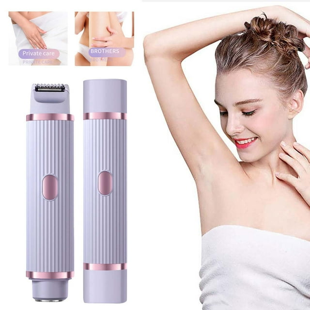 Rasoir Double Tête pour Femmes Rasoir Corporel Violet Tondeuse Privée Appareil d'Épilation pour Femmes