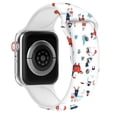 thumbnail image 2 of Waloo Christmas/Holiday Fun Printed Silicone Replacement Band Compatible With Your Apple Watch Fully Adjustable with Pin & Tuck Closure (42/44/45/49mm - White Santa), 2 of 4