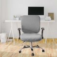 thumbnail image 4 of 2xelastic Office Chair Seat Covers Stretchable Chair Slipcover Silver Grey, 4 of 5