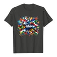 thumbnail image 5 of DORKASM Soccer Jersey for Women Crew Neck National Flag Color Block Print Basic Tshirt Short Sleeve Classic Football 2026 Shirt Spain Brazil Argentina France Germany Portugal Dark Gray XL, 5 of 6