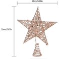 thumbnail image 2 of Glitter Christmas Tree Topper 20cm Christmas Tree Star Wire Star Star Treetop Christmas Tree Topper Hollow Star Pink Gold Glitter Star For Christmas T, 2 of 5