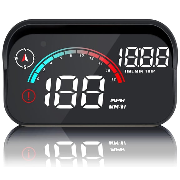 GPS Head Up Display HUD 3.5" Digital Speedometer with Compass, Overspeed Alarm, Trip Mileage, Auto Brightness – Windshield Projector for All Cars, Trucks, SUVs