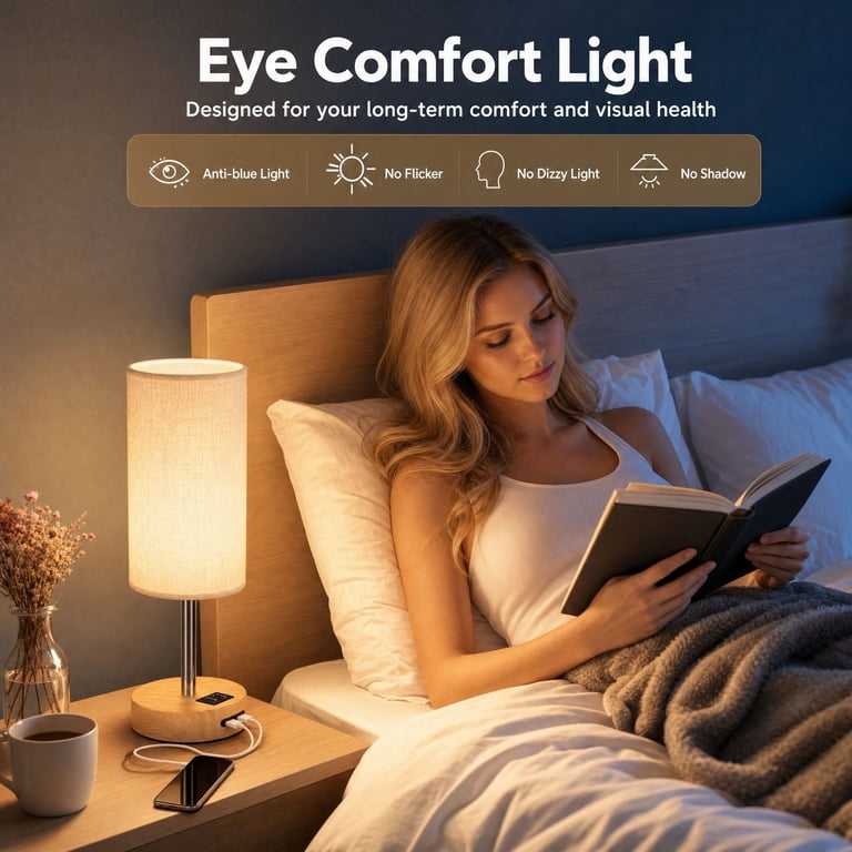 IJIL Touch Table Lamp with USB Charging Port photo 4