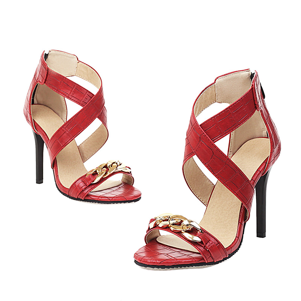 Ruziyoog Sandals Women Womens Shoes Back Zip Sandals Super High Heel