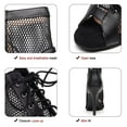 thumbnail image 4 of Pmoiste Summer Mesh Booties for Women High Heel Sandals Peep Toe Lace Up Sexy Stiletto Heels Dance Shoes Black 10, 4 of 6