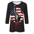 thumbnail image 5 of 4th of July Shirts for Women Red White and Blue Blouse for Women Red White and Blue T Shirts Red White and Blue Top 4th of July Womens Tee Women's Pullover Printed Casual Round Neck 3/4 Sleeve Top, 5 of 5
