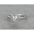 thumbnail image 2 of Brilliant 14K White Gold Over Solitaire Halo Ring 1.30 Ct Heart Cut Moissanite/CZ Propose Engagement Ring Women's Diamond Gift, 2 of 5