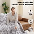 thumbnail image 3 of MARNUR Heated Blanket Electric Throw Extra Large Size 50"x72", Soft Faux Fur Heated Throw with 10 Heating Levels 4 Hours Timer Machine Washable, Gray, 3 of 12