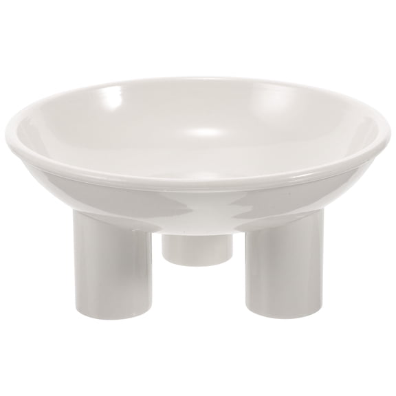 IBASETOY Raised White Cat Food Bowl with Stable Base Ergonomic Elevated Pet Feeding Bowl