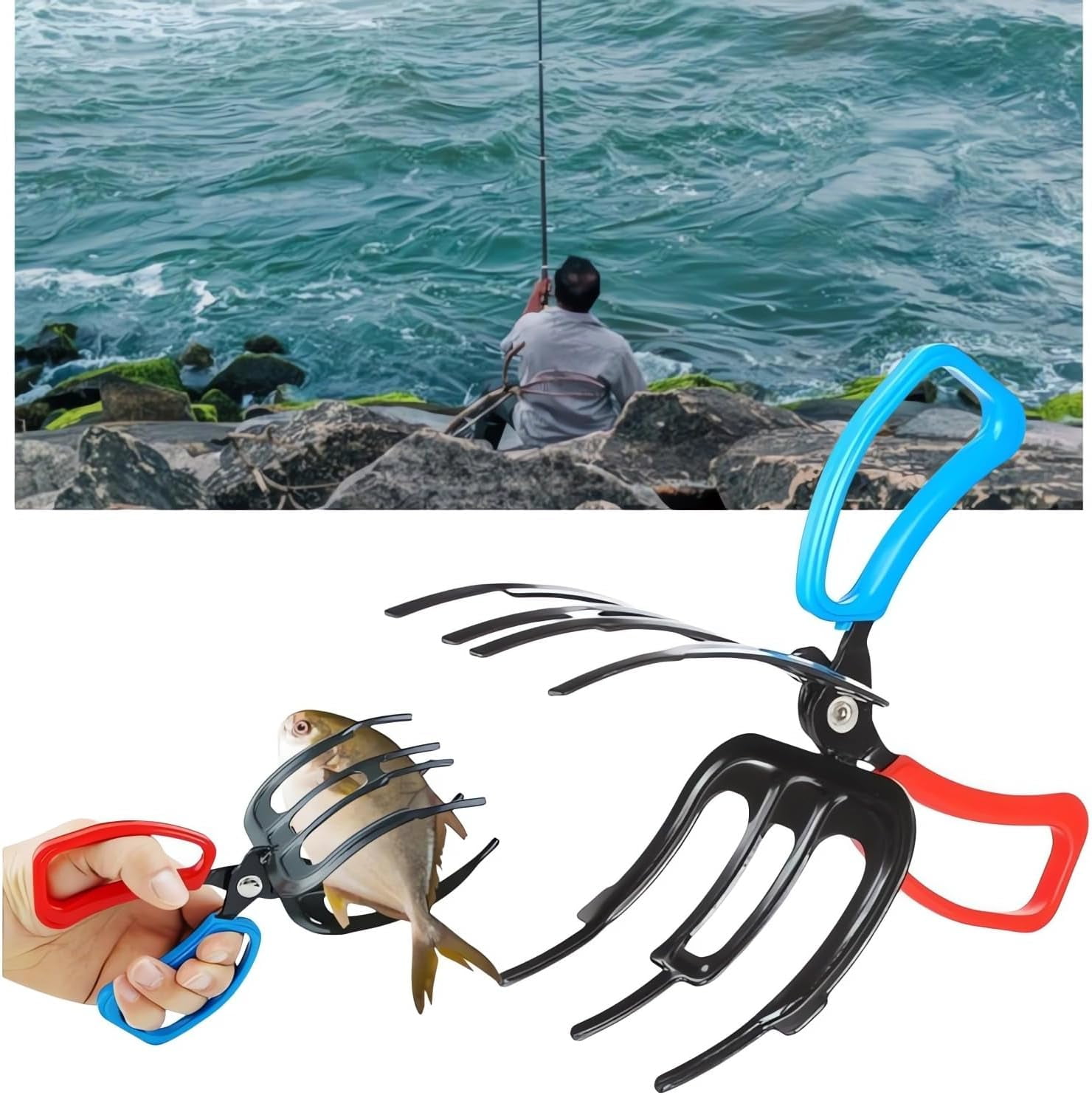 2024 New Fishing Pliers Gripper - Metal Fish Control Clamp Claw, Multi-Function Fishing Pliers Tool, Tong Grip Tackle Tool for Fishing, Fish Catching Clip Accessories for Outdoor Fishing