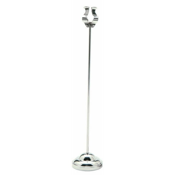 HUBERT® Harp Style Weighted Base Sign Holder Chrome-Plated Metal - 2 1/4"Dia x 12"H