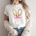 thumbnail image 2 of Inverlee Womens Easter Shirts Cute Bunny Eggs Graphic Tees Oversized Short Sleeve T Shirts Blouses Going Out Crewneck Dressy Casual Tops, 2 of 5