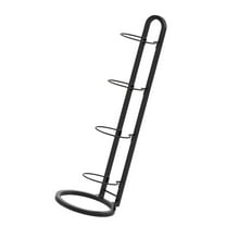 Necvior Football Storage Organizers 4 Tiered Metal Cube Rack Display Stand for Basketball Volleyball Indoor and Outdoor Use