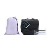Modern Sport Hanging Toiletry Bag with Zipper, Drawstring Bag, and Clear Pouch, Black & Lavendar (3pc)