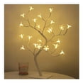 thumbnail image 3 of Lámpara LED de mesa para árbol de bonsái, lámpara de árbol USB, decoración de dormitorio de Navidad, luz de noche de mesa blanca, 24 luces Sakura, 3 of 5