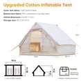thumbnail image 2 of Inflatable Camping Tent with Pump, Glamping Tents, Easy Setup 4 Season Waterproof Windproof Outdoor Blow Up Tent, Luxury Cabin Tent with Mesh Windows & Doors, 2 of 8