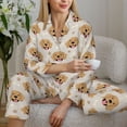 thumbnail image 4 of Goofa Labrador Retriever Dog Printed Women’s 2 Piece Pajama Set Super,Pajamas Women's Long Sleeve Sleepwear Soft Button Down Loungewear Pjs Lounge Set Nightwear-Small, 4 of 9