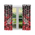 thumbnail image 2 of MYPOP Red Poppy Flowers With Black Window Curtain Kitchen Curtain 26x39 inches (Two Piece), 2 of 3