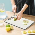 thumbnail image 3 of SHIQI-Stainless Steel Cutting Board Double Sided Non-Slip Chopping Board with Juice Groove Scratch-Resistant Mesh Design for Kitchen Food-Grade Wheat Straw PP Large Chopping Board, 15x10 Inch, 3 of 4